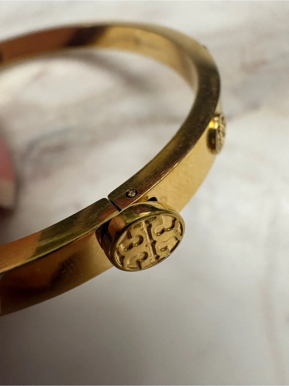 Tory Burch Gold Logo Bangle Bracelet